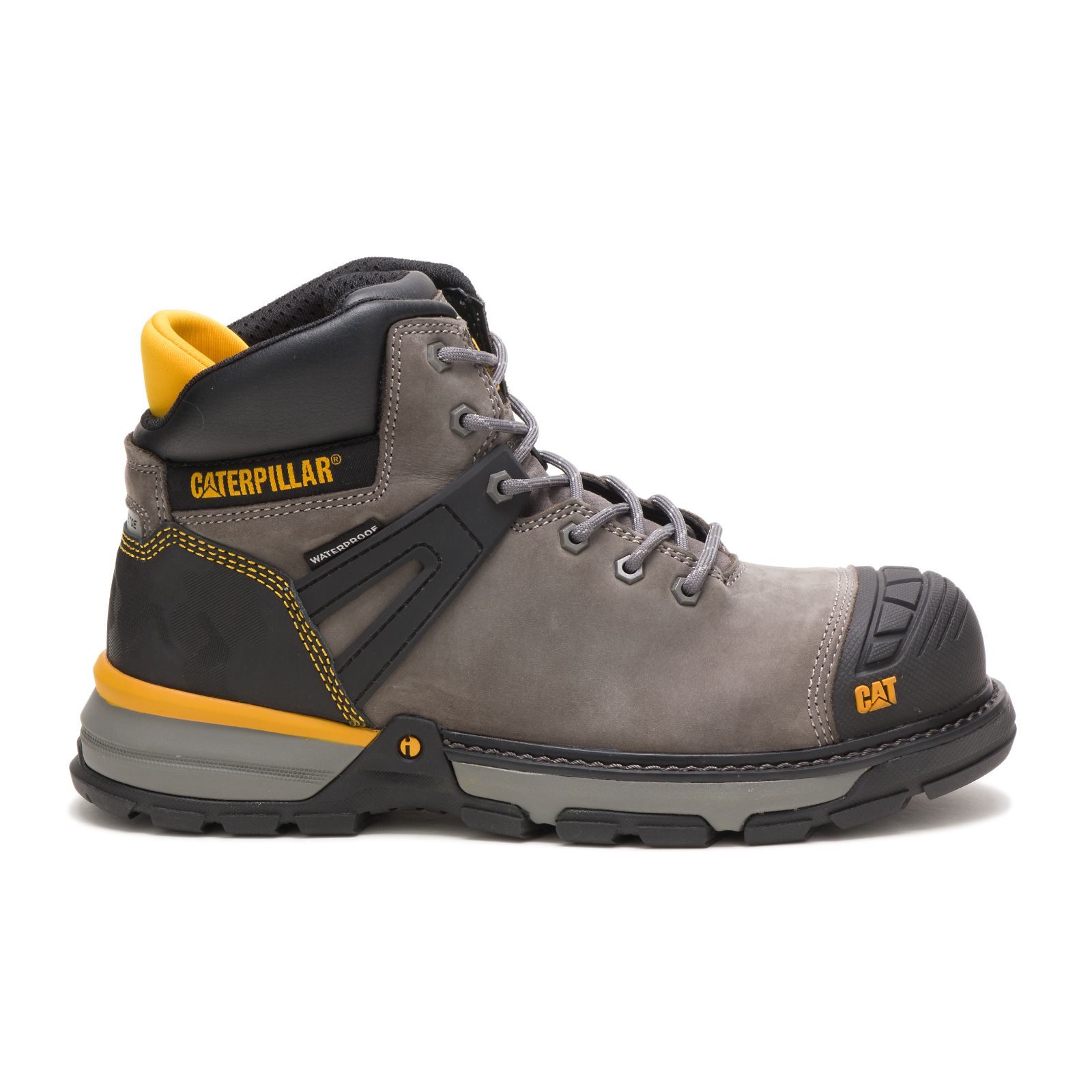 Caterpillar Boots South Africa - Cat Men's Excavator Superlite Waterproof Nano Toe Work Boots Grey/Black KH0278351